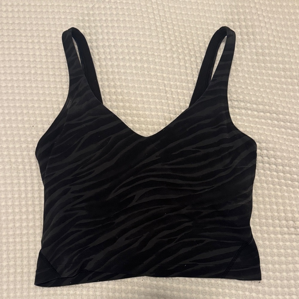 Lululemon Athletica Black Zebra Print Tank